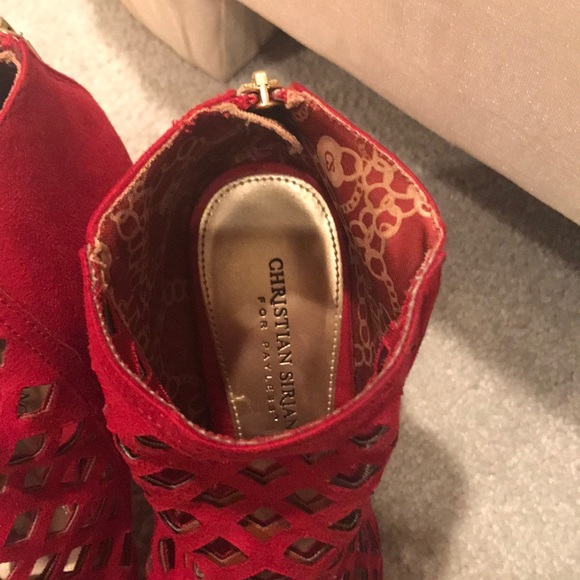 Christian siriano for Payless red bootie sandals - Picture 3 of 4